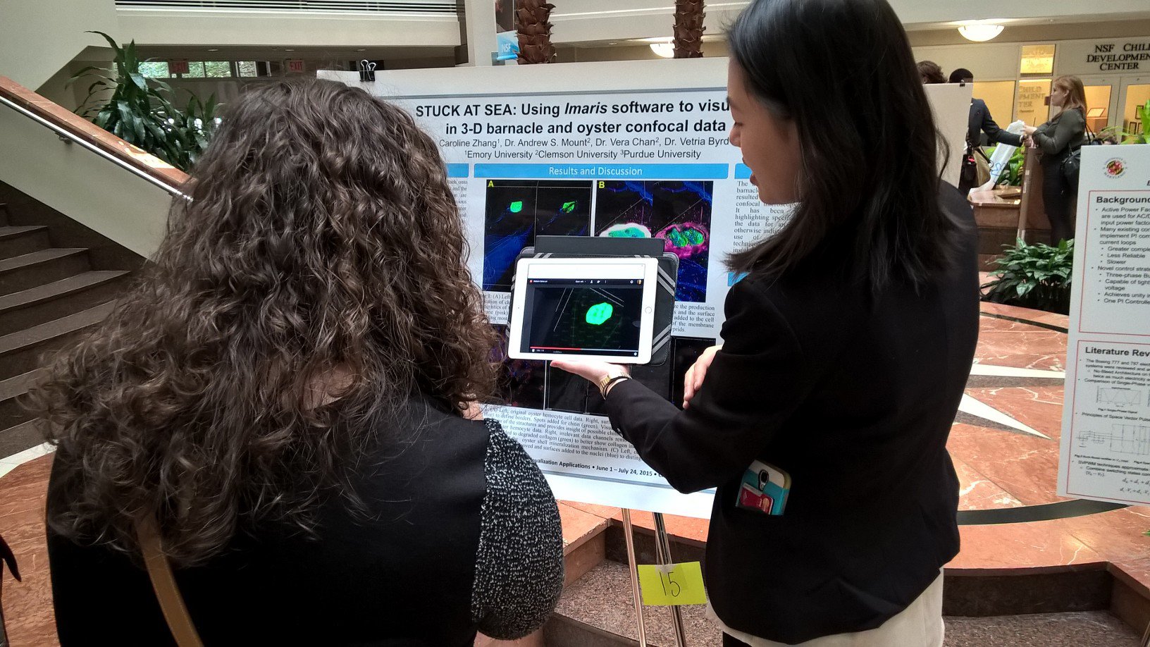 Caroline Zhang presents her research at NSF on Oct. 26, 2015.